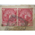 SOUTH AFRICA CAPE OF GOOD HOPE  ONE PENNY PAIR OF USED STAMPS