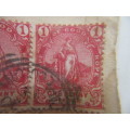SOUTH AFRICA CAPE OF GOOD HOPE  ONE PENNY PAIR OF USED STAMPS