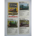 COLLECTOR CARDS  - STEAM TRAIN CARDS  - FROM WADDINGTONS LOT OF 4