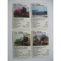 COLLECTORS CARDS - STAR TRUMPS BY WADDINTONS - STEAM TRAINS LOT OF 4