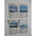 VINTAGE MINI COLLECTORS CARDS - MILITARY SHIPS LOT OF 4 CARDS
