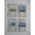 VINTAGE MINI COLLECTORS CARDS - LOT OF 4 MILITARY SHIPS