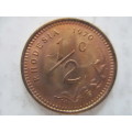 RHODESIA  1/2c COIN UNCIRCULATED   - 1970