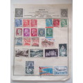 FRANCE PAGE OF USED MOUNTED STAMPS