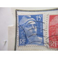 FRANCE PAGE OF USED MOUNTED STAMPS