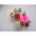 ODDMENT LOT OF GAME BOARD PIECES DICE - NUMBER BOARDS ETC