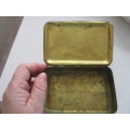 ANTIQUE SOLID BRASS CHOCOLATE TIN GIVEN TO THE TROOPS FIRST WORLD WAR BY PRINCESS MARY 1914