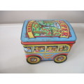 VINTAGE SUPER BUS TOURS TIN  WITH ROLLING WHEELS