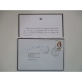 SYMPATHY CARD OF THE PASSING OF PRINCESS CAROLINE`S HUSBAND 1990 - WITH ENVELOPE
