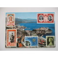 LOVELY POST CARD OF ROYAL FAMILY OF MONACO ILLUSTRATED WITH STAMP IMAGES