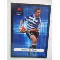 LOVELY RUGBY TRADING CARDS - ONE BIT CREASED - ANDRIES BEKKER  AND WILLEM DE WAAL W.P