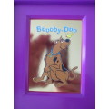 LOVELY FRAME WITH SCOOBY DOO FOIL CARDS DISPLAYED AND SMALL FREE RADIO