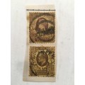 GREAT BRITAIN 2 USED MOUNTED STAMPS