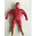 VINTAGE - RUBBER STRETCHY DC FIGURE  - ``FLASH `` WITH SERIAL NUMBER APP 15CM TALL