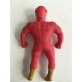 VINTAGE - RUBBER STRETCHY DC FIGURE  - ``FLASH `` WITH SERIAL NUMBER APP 15CM TALL