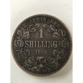 PAUL KRUGER - BEAUTIFUL 1 SHILLING  1896 -  LOVELY DETAILED COIN