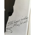 AUTOGRAPHED / SIGNED - MARY QUANT - FASHION DESIGNER AND MAKE UP  A4 SIZE