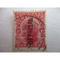 NEW ZEALAND  ONE PENNY USED STAMP PRINTED OVER OFFICIAL