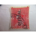 NEW ZEALAND 1 PENNY  USED STAMP PRINTED OVER