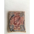 GREAT BRITAIN - KING EDWARD 9D USED STAMP 1902