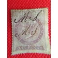 GREAT BRITAIN  USED ONE PENNY STAMP