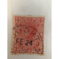 AUSTRALIA RED  1 PENNY QUEEN VICTORIA WITH INVERTED WATER MARK