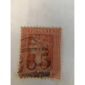 AUSTRALIA 1 PENNY   QUEEN VICTORIA USED STAMP WITH INVERTED WATER MARK