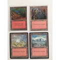 MAGIC THE GATHERING TRADING CARDS SET OF 4 MOUNTAIN CARDS  INCLUDING ONE BETA