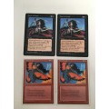 MAGIC THE GATHERING - 2 HALF SETS - TOUCH OF DEATH X 2 - BIRD MAIDEN X 2 - 4 CARDS