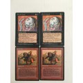 MAGIC THE GATHERING - 2 HALF SETS - THRULL WIZARD X2 - ORCISH SPY X 2 - 4 CARDS