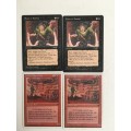 MAGIC THE GATHERING - 2 HALF SETS - FEAST OR FAMINE X 2 - WALL OF OPPOSITION - 4  CARDS