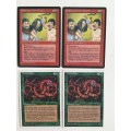 MAGIC THE  GATHERING - BALDUVIAN WAR-MAKERS X2 - MARSH VIPER X2 - 4 CARDS