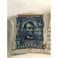 AMERICA USED PAIR OF ABRAHAM LINCOLN 5c STAMPS