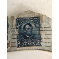 AMERICA USED PAIR OF ABRAHAM LINCOLN 5c STAMPS