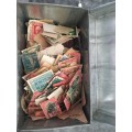 METAL BOX FULL OF OLD UNCHECKED STAMPS