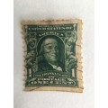 AMERICA USED GREEN BEN FRANKLIN USED 1 cent STAMP