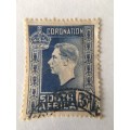 SOUTH AFRICA CORONATION 3c USED STAMP
