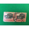 SOUTH AFRICA 1930  USED PAIR OF STAMPS