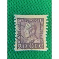 SWEDEN VERY RARE KING GUSTAV 1921 20 ORE USED STAMP