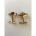 LOVELY VINTAGE MENS CUFF LINKS  WITH STONES MAY BE  PLATED