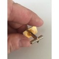 VINTAGE MENS CUFF LINK - ONE CUFF LINK  MAY BE PLATED NOT SURE