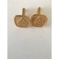 LOVELT VINTAGE SOUTHERN LIFE  MENS CUFF LINKS 24CT PLATED GOLD