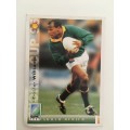 1995 RUGBY WORLD CUP TRADING CARD - SOUTH AFRICA - CHESTER WILLIAMS