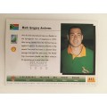 1995 RUGBY WORLD CUP TRADING CARD - SOUTH AFRICA - MARK ANDREWS