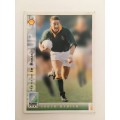 1995 RUGBY WORLD CUP TRADING CARD - SOUTH AFRICA - HENNIE LE ROUX