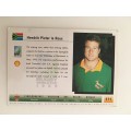 1995 RUGBY WORLD CUP TRADING CARD - SOUTH AFRICA - HENNIE LE ROUX