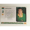 1995 RUGBY WORLD CUP TRADING CARD - SOUTH AFRICA - BALIE SWART