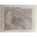 Autographed Letter from Legendary Boxer George Foreman