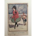 VINTAGE TO ANTIQUE POSTCARD - NOTHING MUCH DOING THIS SEASON - WITH OLD STAMP