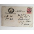 VINTAGE TO ANTIQUE POSTCARD - HOW HAPPY WE COULD BE- WITH OLD STAMP